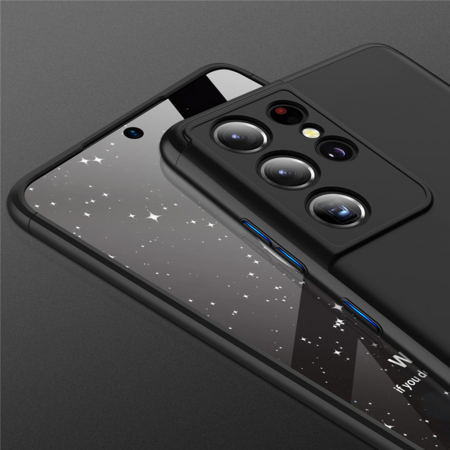 Husa GKK 360 + folie protectie pentru Samsung Galaxy S21 Ultra, Negru [2]