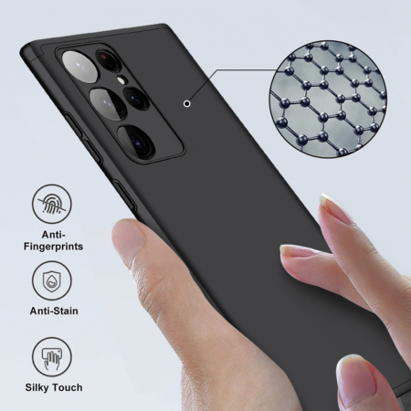Husa GKK 360 + folie protectie pentru Samsung Galaxy S22 Ultra, Negru [6]