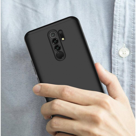 Husa GKK 360 + folie protectie pentru Xiaomi Redmi 9, Negru [6]