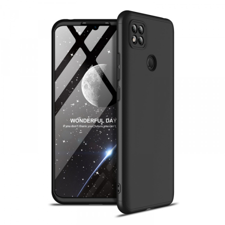 Husa GKK 360 + folie protectie pentru Xiaomi Redmi 9C, Negru [1]