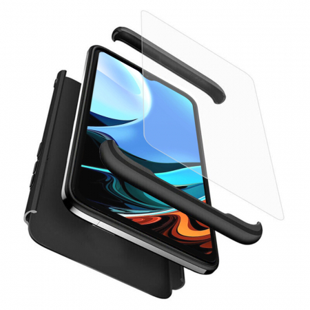 Xiaomi Redmi 9T - Husa GKK 360 + folie protectie pentru Xiaomi Redmi 9T, Negru
