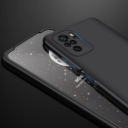 Husa GKK 360 + folie protectie pentru Xiaomi Redmi Note 10 / 10S, Negru [5]