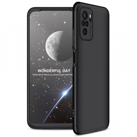 Husa GKK 360 + folie protectie pentru Xiaomi Redmi Note 10 / 10S, Negru [1]