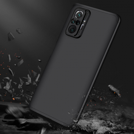 Husa GKK 360 + folie protectie pentru Xiaomi Redmi Note 10 Pro, Negru [3]