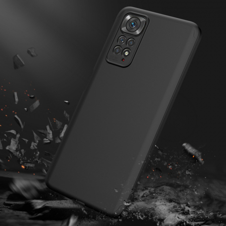 Husa GKK 360 + folie protectie pentru Xiaomi Redmi Note 11 / 11S, Negru [5]