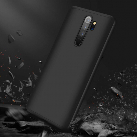 Husa GKK 360 + folie protectie pentru Xiaomi Redmi Note 8 Pro, Negru [2]