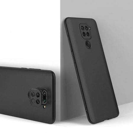 Husa GKK 360 + folie protectie pentru Xiaomi Redmi Note 9, Negru [5]