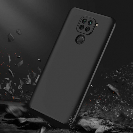 Husa GKK 360 + folie protectie pentru Xiaomi Redmi Note 9, Negru [4]