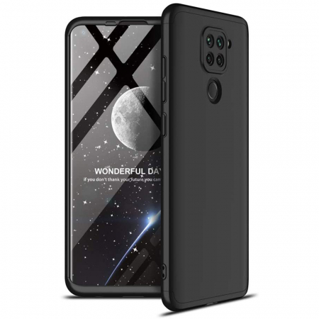 Husa GKK 360 + folie protectie pentru Xiaomi Redmi Note 9, Negru [2]