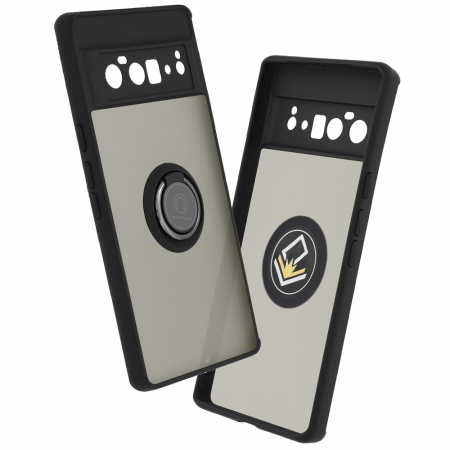 Google Pixel 6 Pro - Husa Google Pixel 6 Pro cu inel suport stand magnetic, Negru