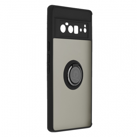 Husa Google Pixel 6 Pro cu inel suport stand magnetic, Negru [2]