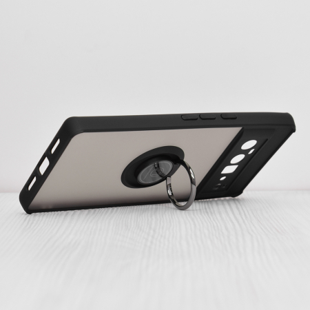 Husa Google Pixel 6 Pro cu inel suport stand magnetic, Negru [3]