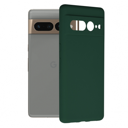 Google Pixel 7 Pro - Husa Google Pixel 7 Pro, Soft Edge Silicone, Dark Green