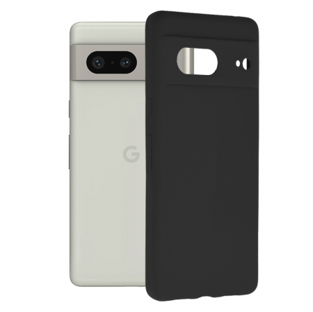 Google - Husa Google Pixel 7, Soft Edge Silicone, Negru