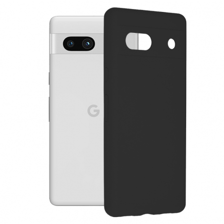 Google - Husa Google Pixel 7a, Soft Edge Silicone, Negru
