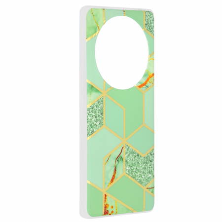 Husa Honor Magic 5 Lite, Techsuit Marble Series, Green Hex [1]