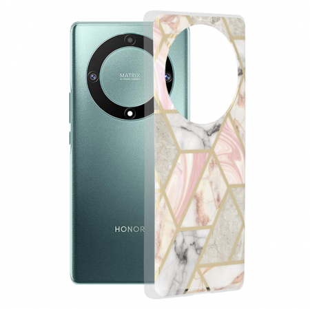 Honor Magic 5 Lite - Husa Honor Magic 5 Lite, Techsuit Marble Series, Pink Hex