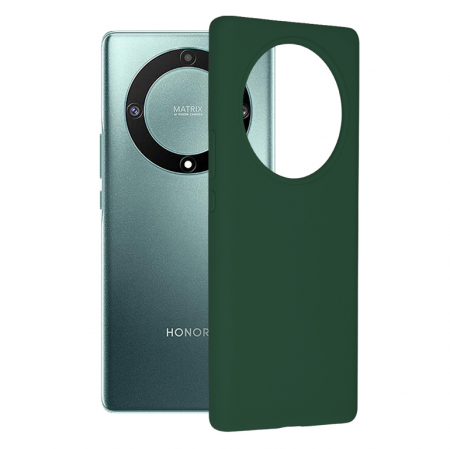 Honor Magic 5 Lite - Husa Honor Magic5 Lite, Soft Edge Silicone, Dark Green