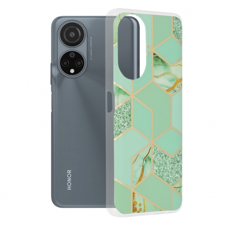 Honor - Husa Honor X7, Techsuit Marble Series, Green Hex