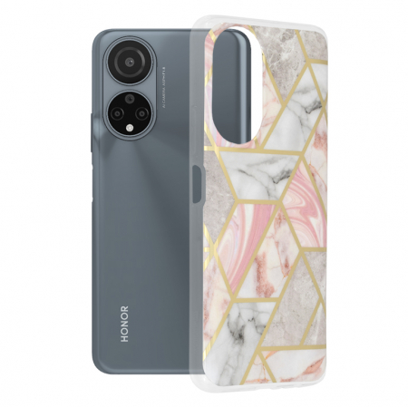 Honor - Husa Honor X7, Techsuit Marble Series, Pink Hex