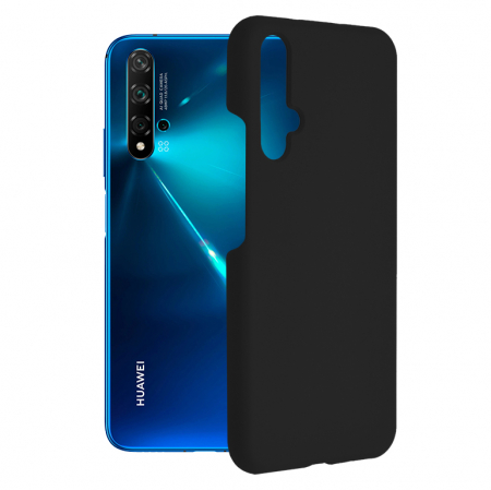 Huawei Nova 5T - Husa Huawei Nova 5T, Soft Edge Silicone, Negru