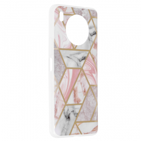 Husa Huawei Nova 8i, Techsuit Marble Series, Pink Hex [1]