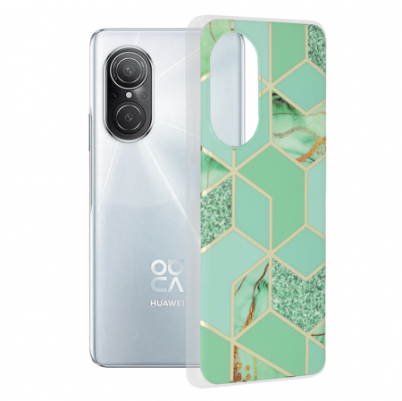 Huawei Nova 9 SE - Husa Huawei Nova 9 SE, Techsuit Marble Series, Green Hex