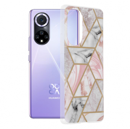 Huawei Nova 9 - Husa Huawei Nova 9, Techsuit Marble Series, Pink Hex