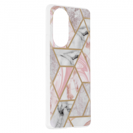 Husa Huawei Nova 9, Techsuit Marble Series, Pink Hex [1]