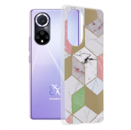 Huawei - Husa Huawei Nova 9, Techsuit Marble Series, Purple Hex