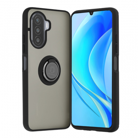 Husa Huawei Nova Y70 cu inel suport stand magnetic, Negru [9]