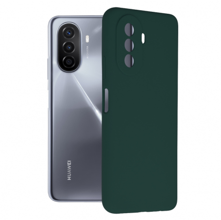 Huawei Nova Y71 - Husa Huawei Nova Y70, Soft Edge Silicone, Dark Green