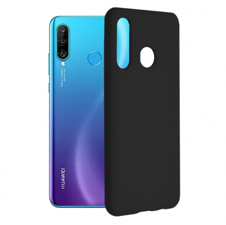 Huawei P30 Lite - Husa Huawei P30 Lite, Soft Edge Silicone, Negru
