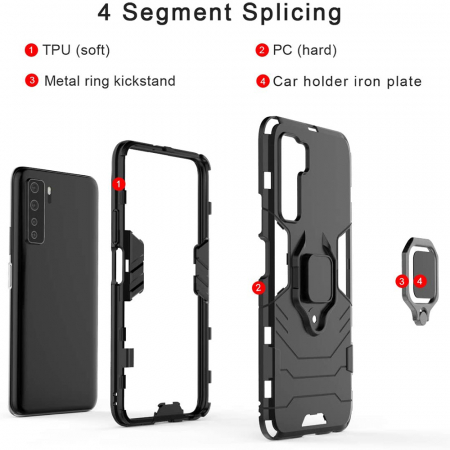 Husa Huawei P40 Lite 5G, Techsuit Shield Ring, Negru [4]
