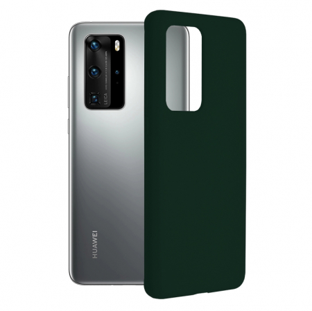 Huawei P40 Pro - Husa Huawei P40 Pro, Soft Edge Silicone, Dark Green