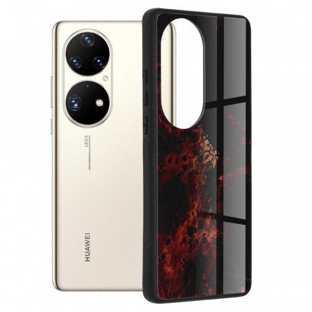 Huawei P50 Pro - Husa Huawei P50 Pro, Glaze Series, Red Nebula