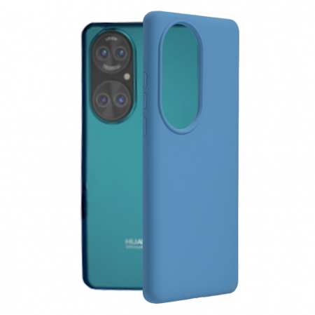 Huawei P50 Pro - Husa Huawei P50 Pro, Soft Edge Silicone, Denim Blue