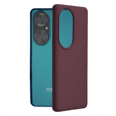 Huawei P50 Pro - Husa Huawei P50 Pro, Soft Edge Silicone, Plum Violet