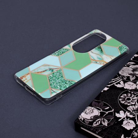Husa Huawei P50 Pro, Techsuit Marble Series, Green Hex [3]