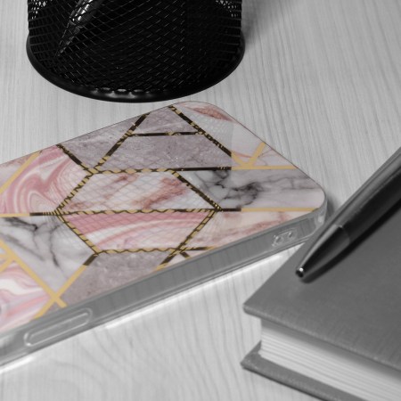 Husa Huawei P50 Pro, Techsuit Marble Series, Pink Hex [2]