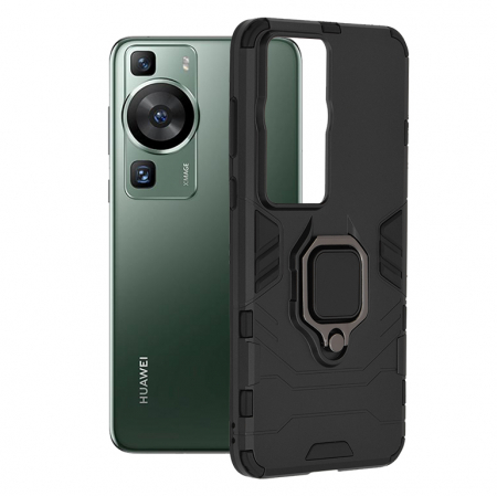 Huawe - Husa Huawei P60 Pro, Techsuit Shield Ring, Negru
