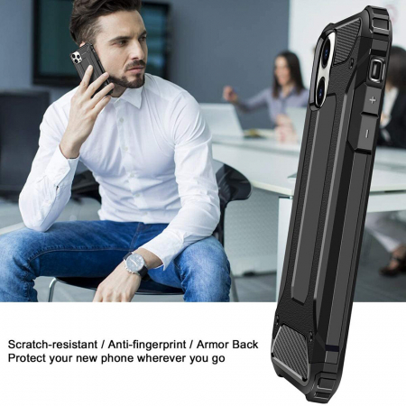 Husa Hybrid Armor pentru iPhone 12 / 12 Pro, Negru [2]