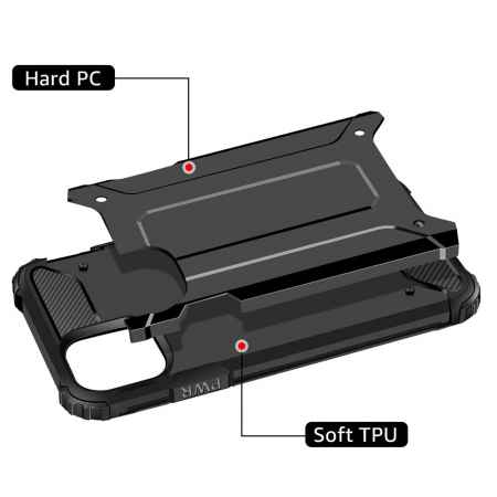 Husa Hybrid Armor pentru iPhone 12 Mini, Negru [4]