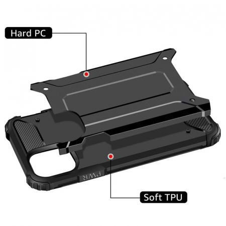 Husa Hybrid Armor pentru iPhone 13 Pro, Negru [4]