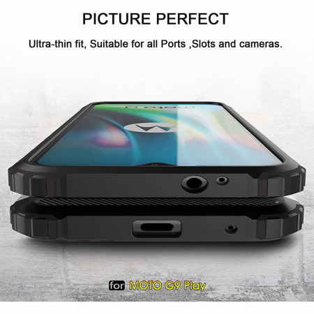 Husa Hybrid Armor pentru Motorola Moto G9 Play, Negru [2]