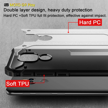 Husa Hybrid Armor pentru Motorola Moto G9 Play, Negru [1]