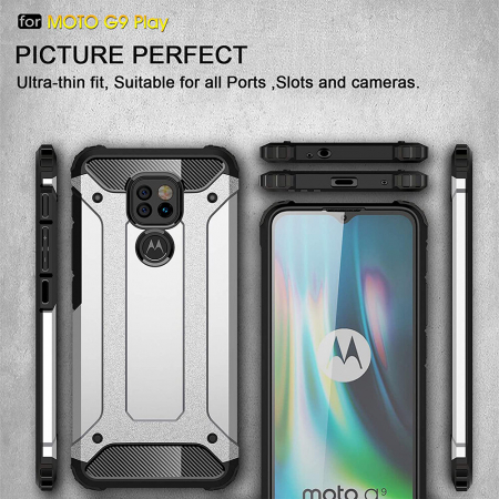 Husa Hybrid Armor pentru Motorola Moto G9 Play, Negru [3]