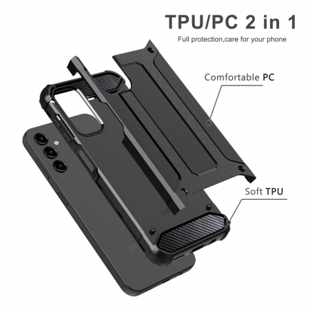Husa Hybrid Armor pentru Samsung Galaxy A14 4G / 5G, Negru [5]