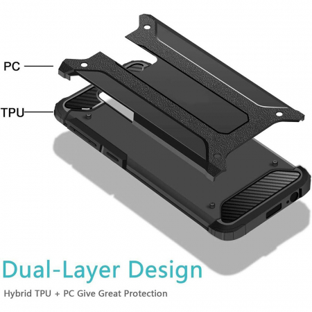 Husa Hybrid Armor pentru Xiaomi Redmi Note 9, Negru [2]
