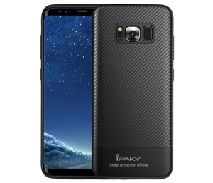 Husa iPaky Carbon Fiber Samsung Galaxy S8 Plus, Negru [0]